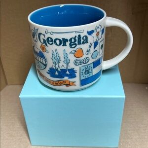 Starbucks Georgia Blue and White Mug